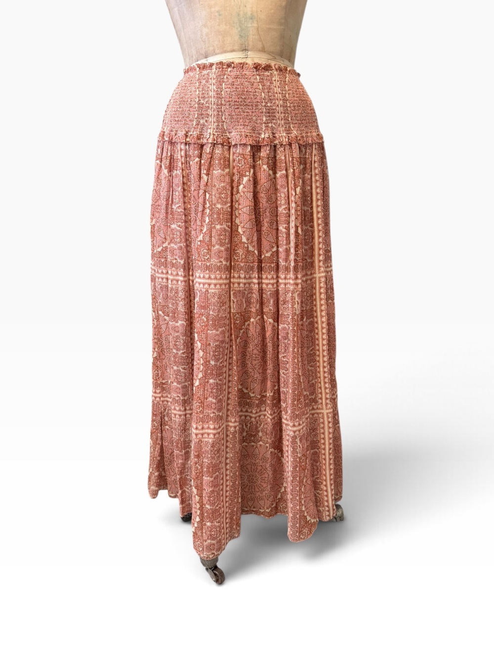 Zimmermann Primrose Shirred Floral Print/Paisley Long Midi Skirt Size 1/US M